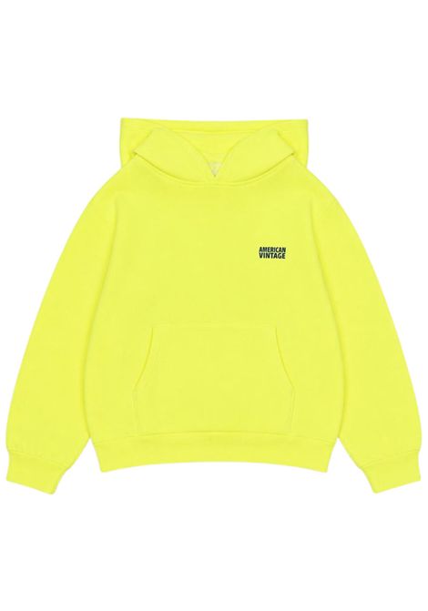 Felpa unisex giallo fluo in cotone AMERICAN VINTAGE | KIZU03AA/DEGIALLO FLUO